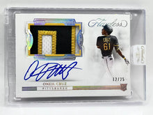 Load image into Gallery viewer, 2022 Panini Flawless Oneil Cruz Rookie Patch Auto /25 Pirates Sealed
