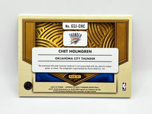 Load image into Gallery viewer, 2022 Panini Gold Standard Chet Holmgren Rookie Patch Auto /25 Thunder
