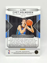 Load image into Gallery viewer, 2022 Panini Obsidian Chet Holmgren Blue Flood Rookie Patch Auto /27 Thunder
