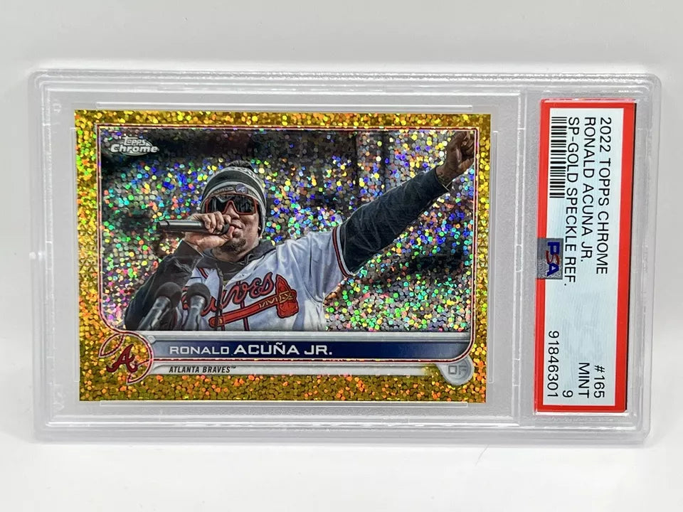 2022 Topps Chrome Ronald Acuna Jr Sap Gold Speckle /50 PSA 9 Braves