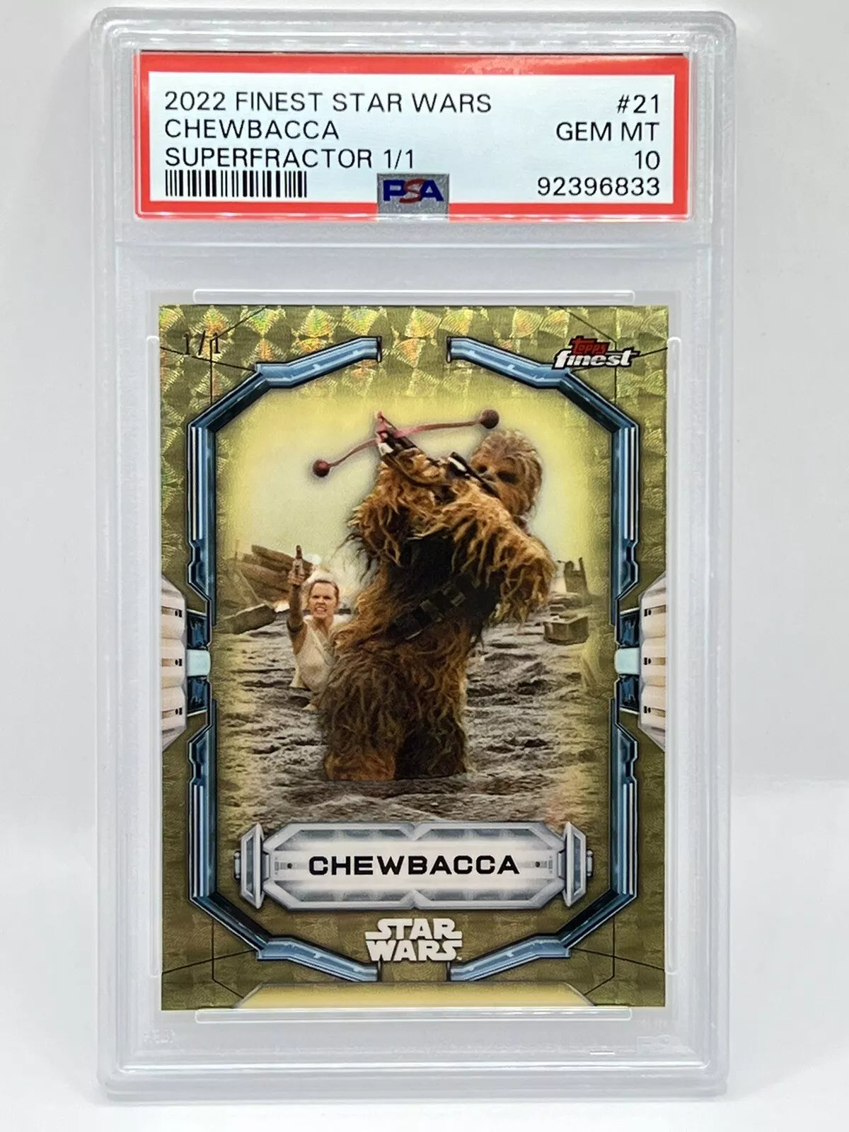 2022 Topps Finest Star Wars Chewbacca Superfractor 1/1 PSA 10