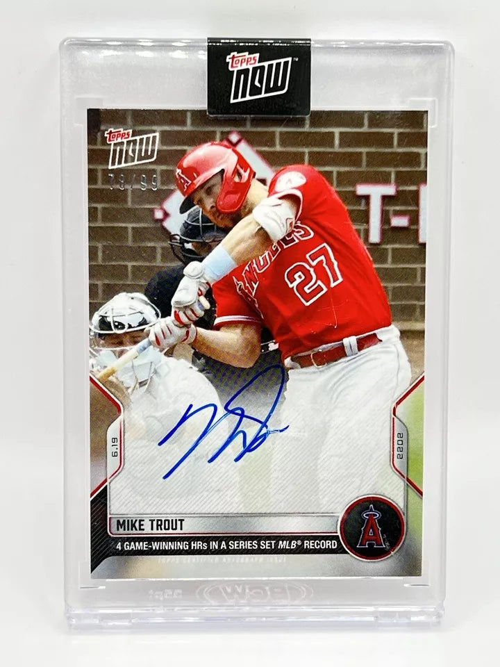 2022 Topps Now Mike Trout Auto /99 #373A Angels