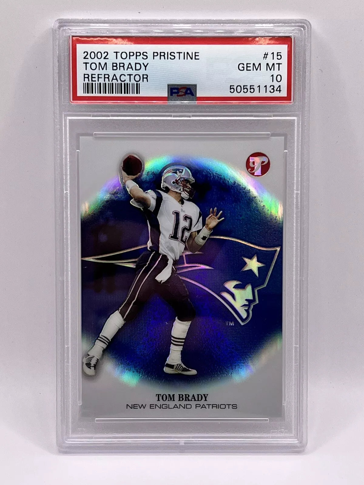 2022 Topps Pristine Tom Brady Refractor /349 PSA 10 Patriots