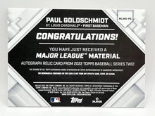 Load image into Gallery viewer, 2022 Topps Series Two Paul Goldschmidt Jersey Auto /50 # MLMA-PG Cardinals
