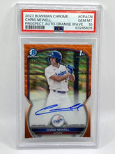 Load image into Gallery viewer, 2023 Bowman Chrome Chris Newell 1st Orange Wave Refractor Auto /25 PSA 10
