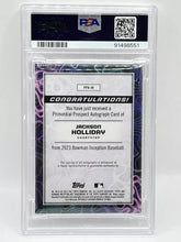 Load image into Gallery viewer, 2023 Bowman Inception Jackson Holliday Primordial Orange Auto /25 PSA 10 Orioles
