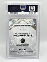 Load image into Gallery viewer, 2023 Bowman Sterling Jackson Chourio Prospect Gold Auto /50 PSA 9 Brewers
