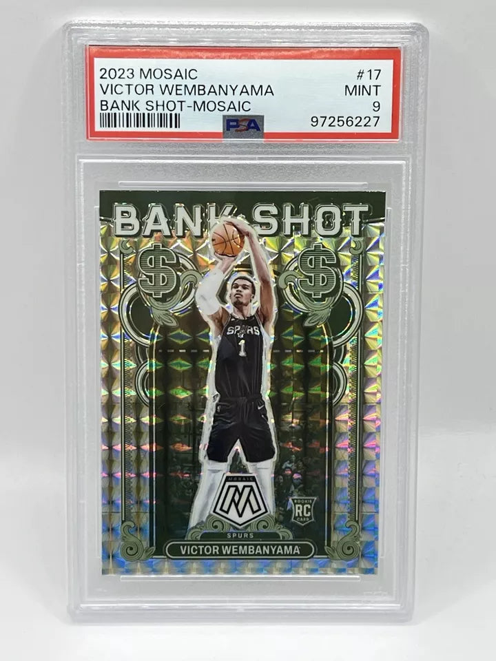 2023 Mosaic Victor Wembanyama RC Bank Shot Mosaic PSA 9 #17 Spurs