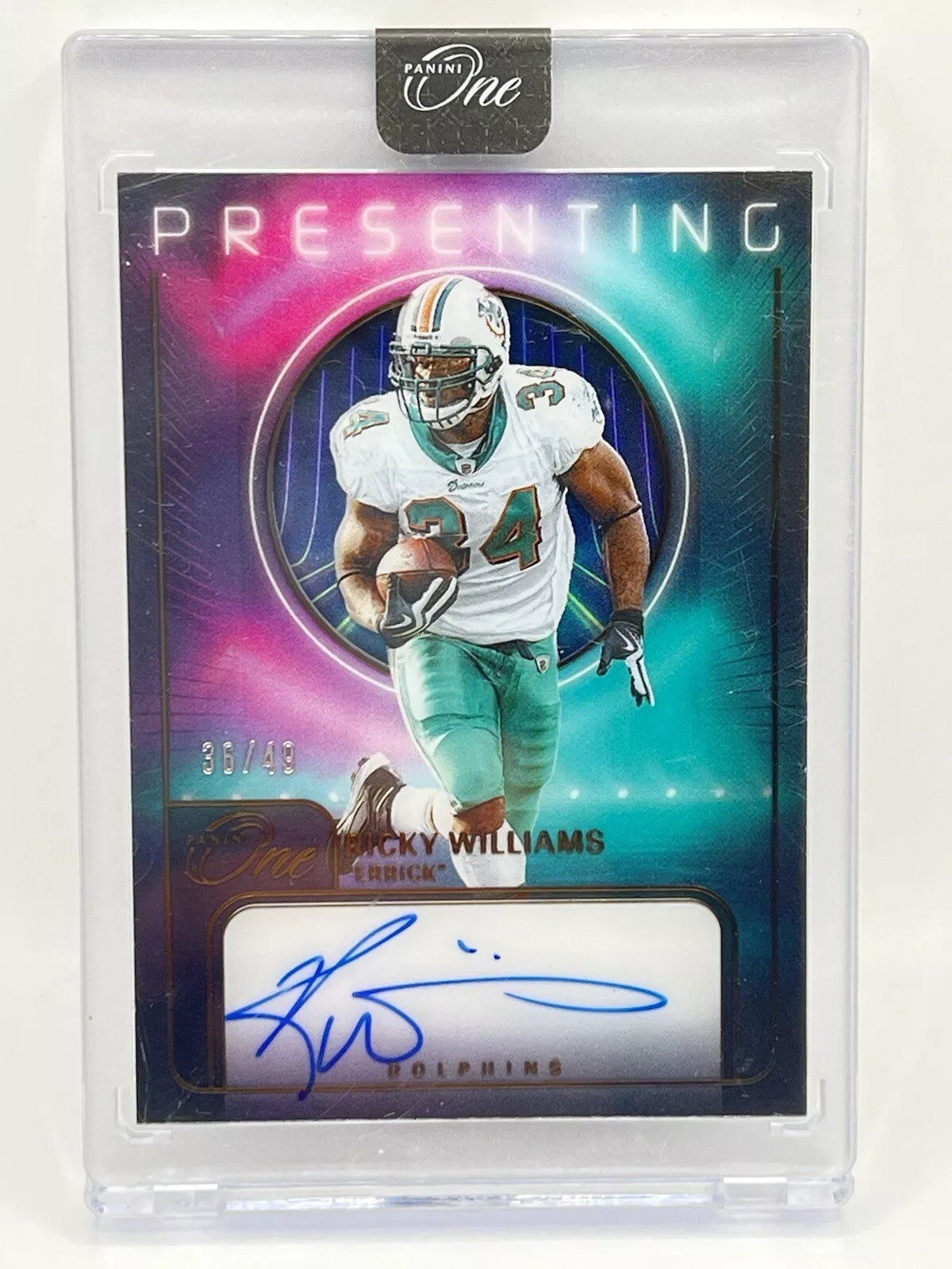 2023 Panini One Presenting Ricky Williams Auto /49 #184