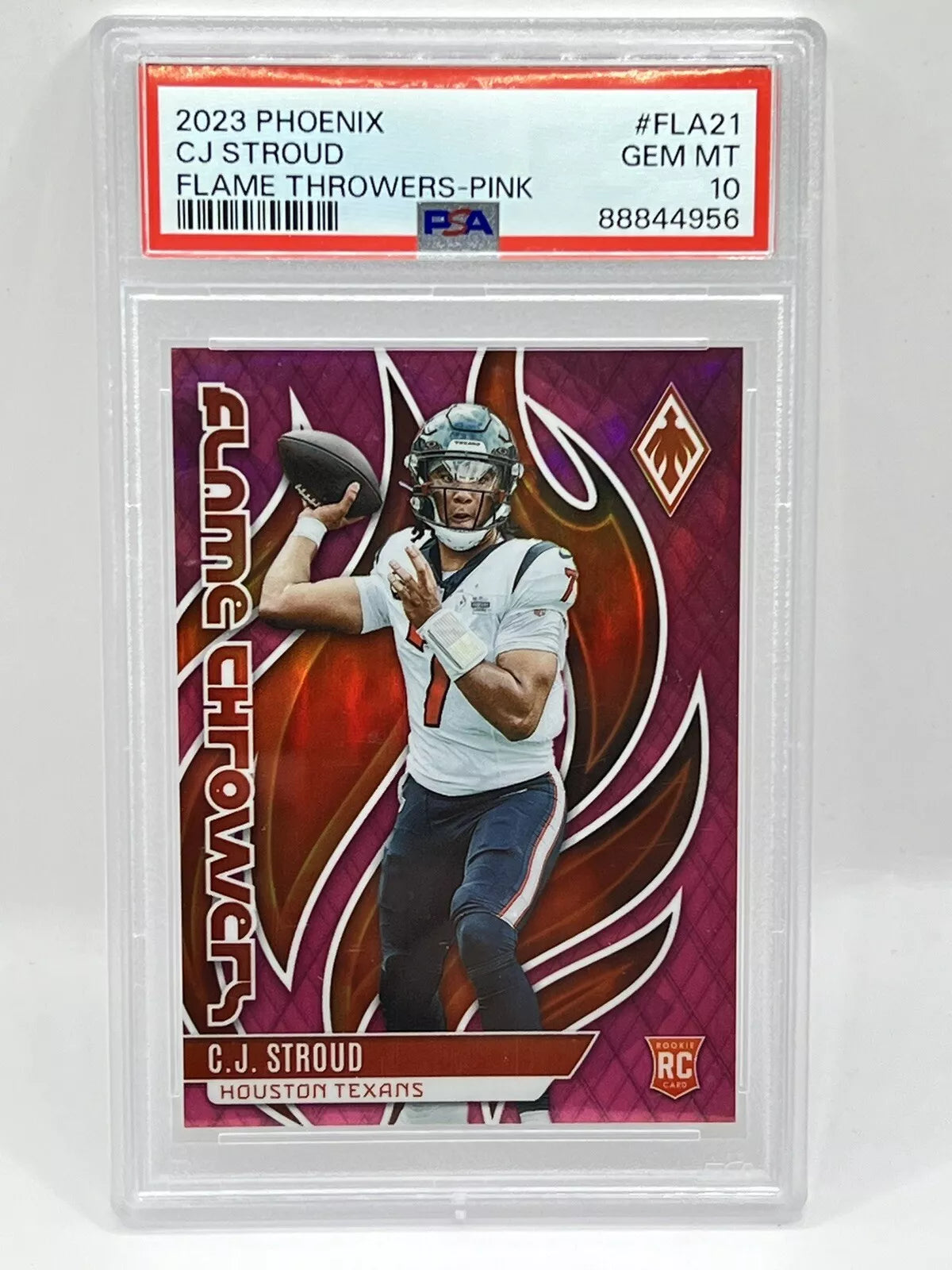 2023 Panini Phoenix CJ Stroud Flame Throwers Rookie Pink /175 PSA 10 Texans