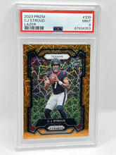 Load image into Gallery viewer, 2023 Panini Prizm CJ Stroud Orange Lazer Rookie PSA 9 Texans
