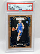 Load image into Gallery viewer, 2023 Panini Prizm Dereck Lively Bronze Fast Break Rookie /20 PSA 10 Mavericks
