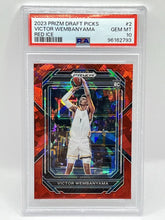 Load image into Gallery viewer, 2023 Panini Prizm Draft Victor Wembanyama Red Ice Rookie PSA 10 Spurs
