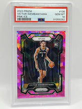 Load image into Gallery viewer, 2023 Panini Prizm Victor Wembanyama Pink Ice Rookie PSA 10 Spurs
