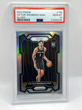 Load image into Gallery viewer, 2023 Panini Prizm Victor Wembanyama Rookie Silver PSA 10 Spurs
