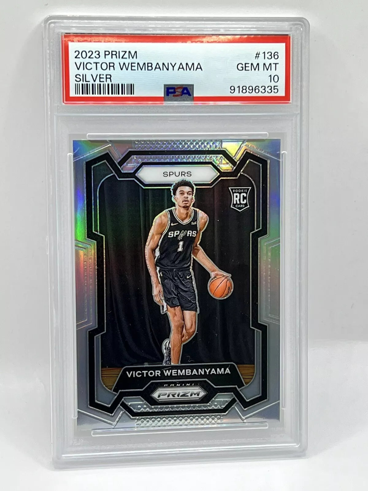 2023 Panini Prizm Victor Wembanyama Rookie Silver PSA 10 Spurs