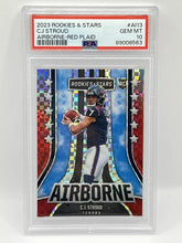 Load image into Gallery viewer, 2023 Panini Rookies &amp; Stars CJ Stroud Airborne Red Rookie PSA 10 Texans
