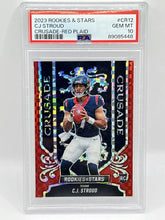 Load image into Gallery viewer, 2023 Panini Rookies &amp; Stars CJ Stroud Crusade Red Plaid Rookie PSA 10 Texans
