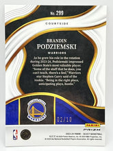 Load image into Gallery viewer, 2023 Panini Select Brandon Podzoemski Rookie Gold Flash 2/10 Jersey # Warriors
