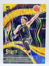 Load image into Gallery viewer, 2023 Panini Select Brandon Podzoemski Rookie Gold Flash 2/10 Jersey # Warriors
