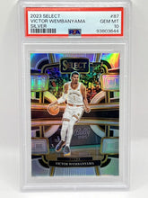 Load image into Gallery viewer, 2023 Panini Select Victor Wembanyama Silver Rookie PSA 10 Spurs
