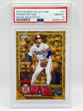 Load image into Gallery viewer, 2023 Topps Chrome Gilded Shohei Ohtani Wave Gold Etch /75 PSA 10 Angels Dodgers
