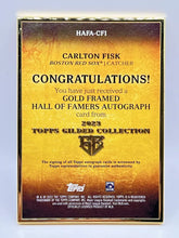 Load image into Gallery viewer, 2023 Topps Gilded Carlton Fisk Auto Gold Framed /50 #HAFA-CFI Red Sox
