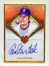 Load image into Gallery viewer, 2023 Topps Gilded Carlton Fisk Auto Gold Framed /50 #HAFA-CFI Red Sox
