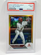 Load image into Gallery viewer, 2023 Topps Pro Debut Elly De La Cruz Gold Foil /50 PSA 9 Reds
