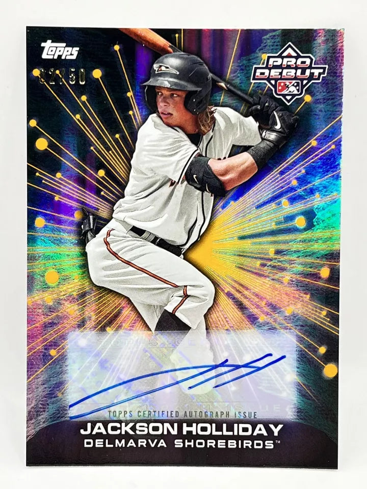 2023 Topps Pro Debut Jackson Holliday Auto 2/50 Orioles Shorebirds