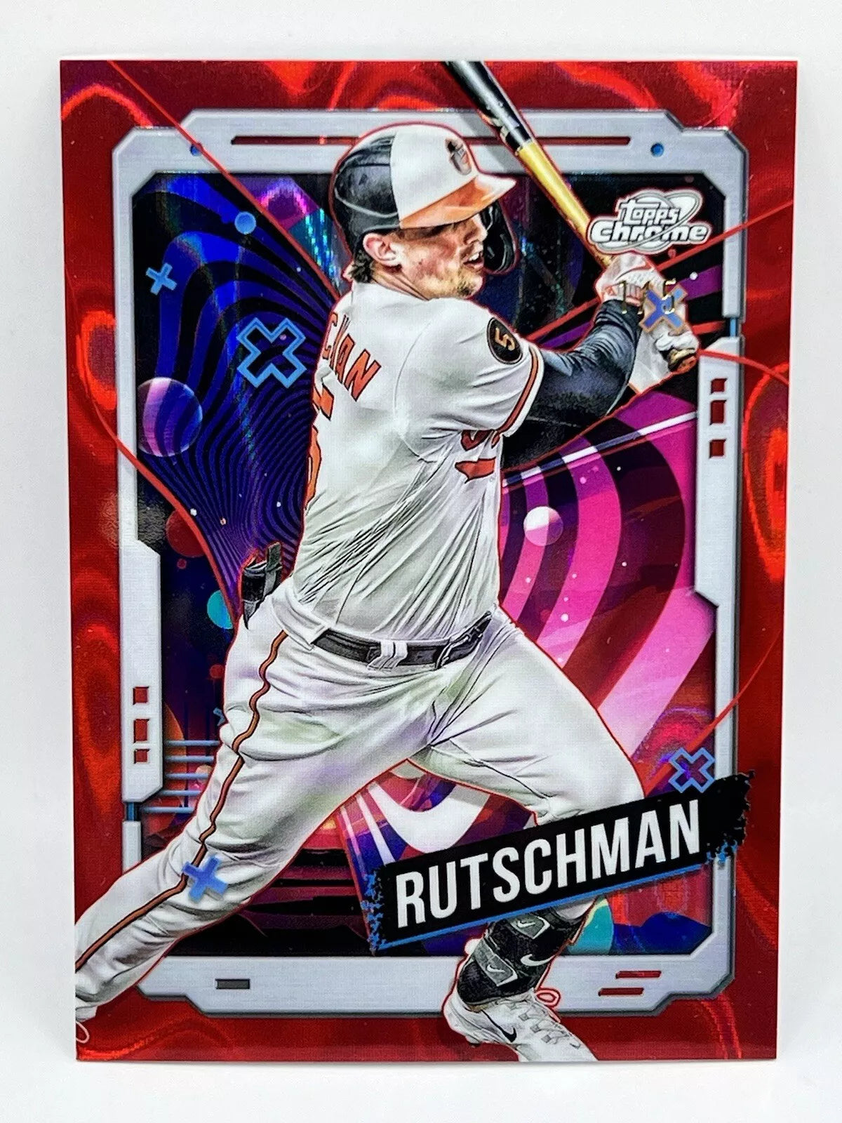 2024 Topps Chrome Cosmic Adley Rutschman Red /5 #55 Orioles