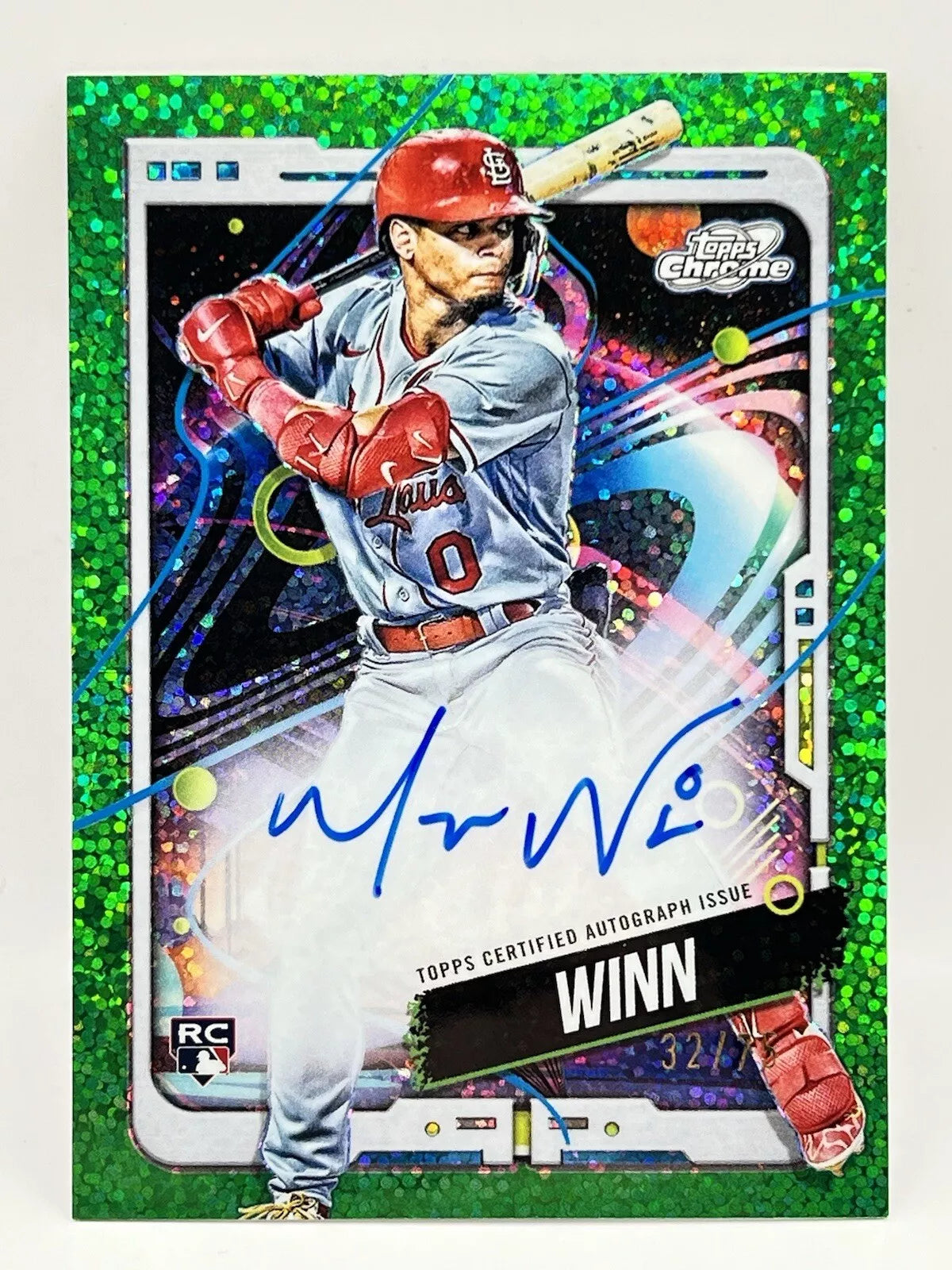 2024 Topps Chrome Cosmic Masyn Winn RC Auto Green Sparkle /75 #CCA-MW Cardinals