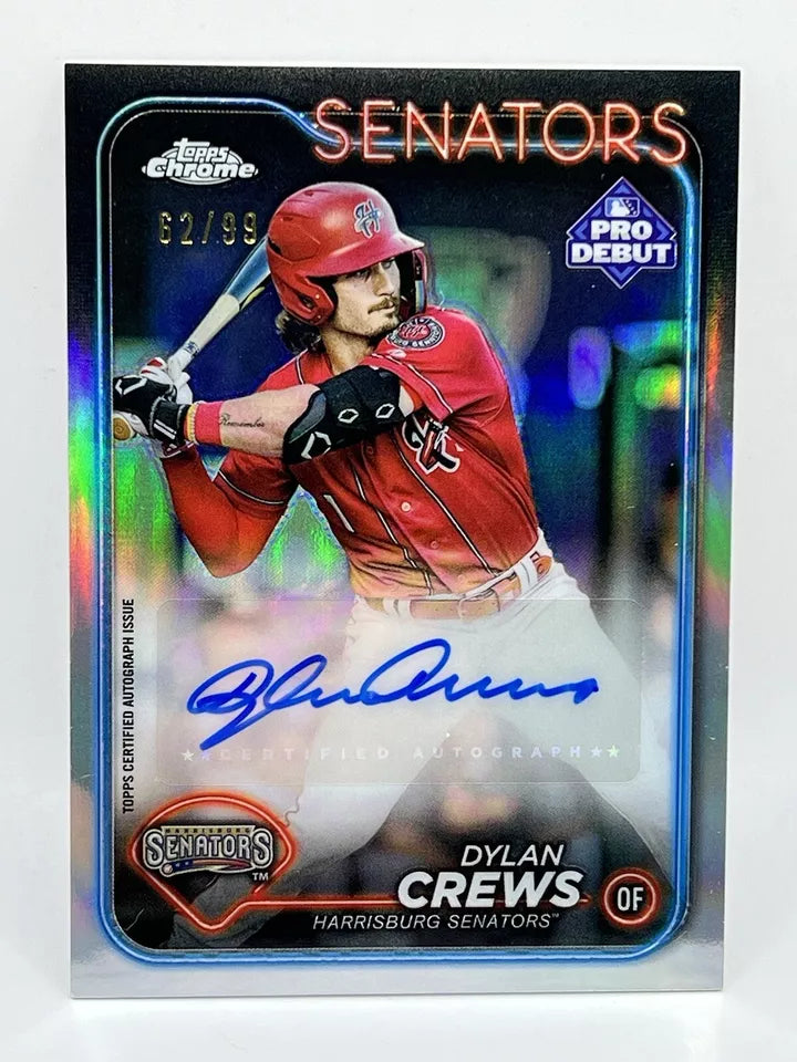 2024 Topps Chrome Dylan Crews Pro Debut Auto /99 Refractor #PDC-128 Senators