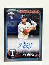 Load image into Gallery viewer, 2024 Topps Chrome Evan Carter RC Auto #RA-EC Rangers
