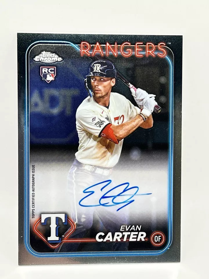 2024 Topps Chrome Evan Carter RC Auto #RA-EC Rangers