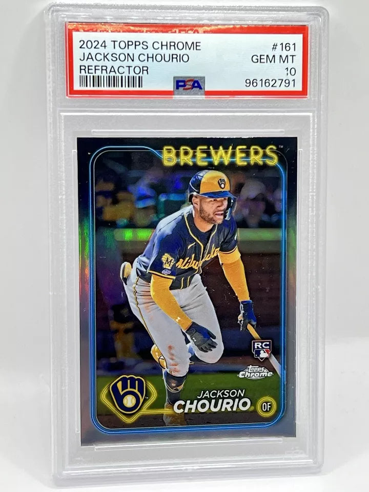 2024 Topps Chrome Jackson Chourio Refractor Rookie PSA 10 Brewers