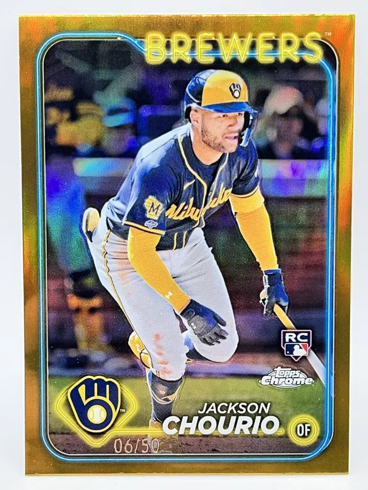 2024 Topps Chrome Jackson Chourio Rookie Gold Refractor /50 Brewers