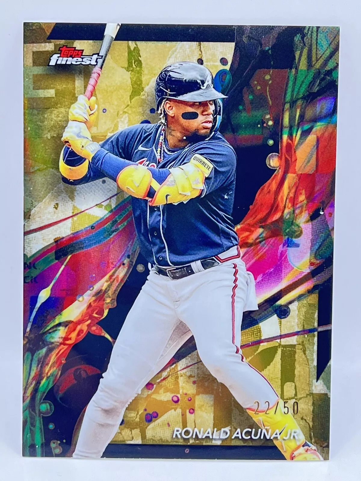 2024 Topps Finest Ronald Acuna Jr Gold Refractor /50 Braves