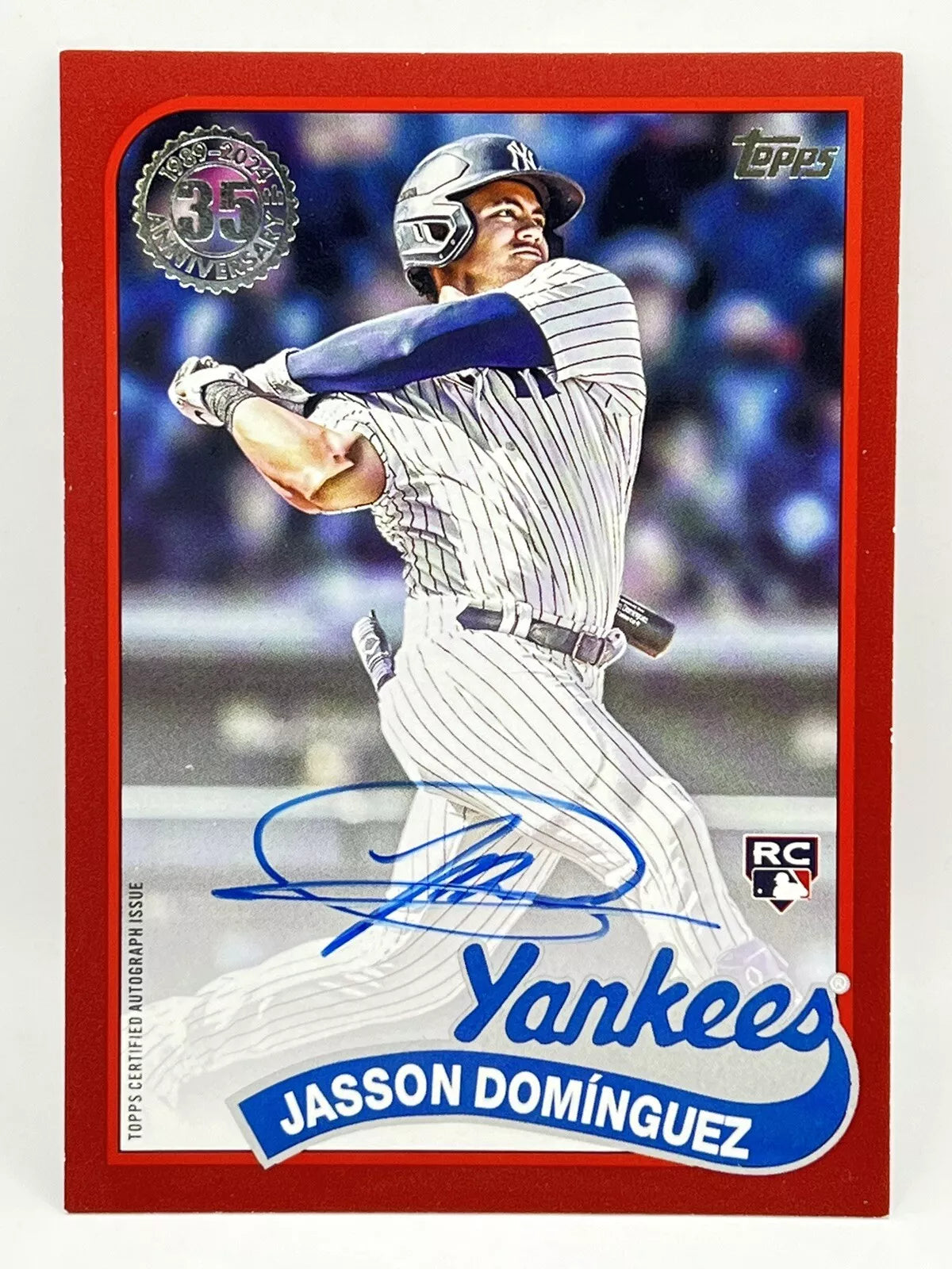 2024 Topps Jasson Dominguez Red Rookie 35th Ann. Auto /25 Yankees