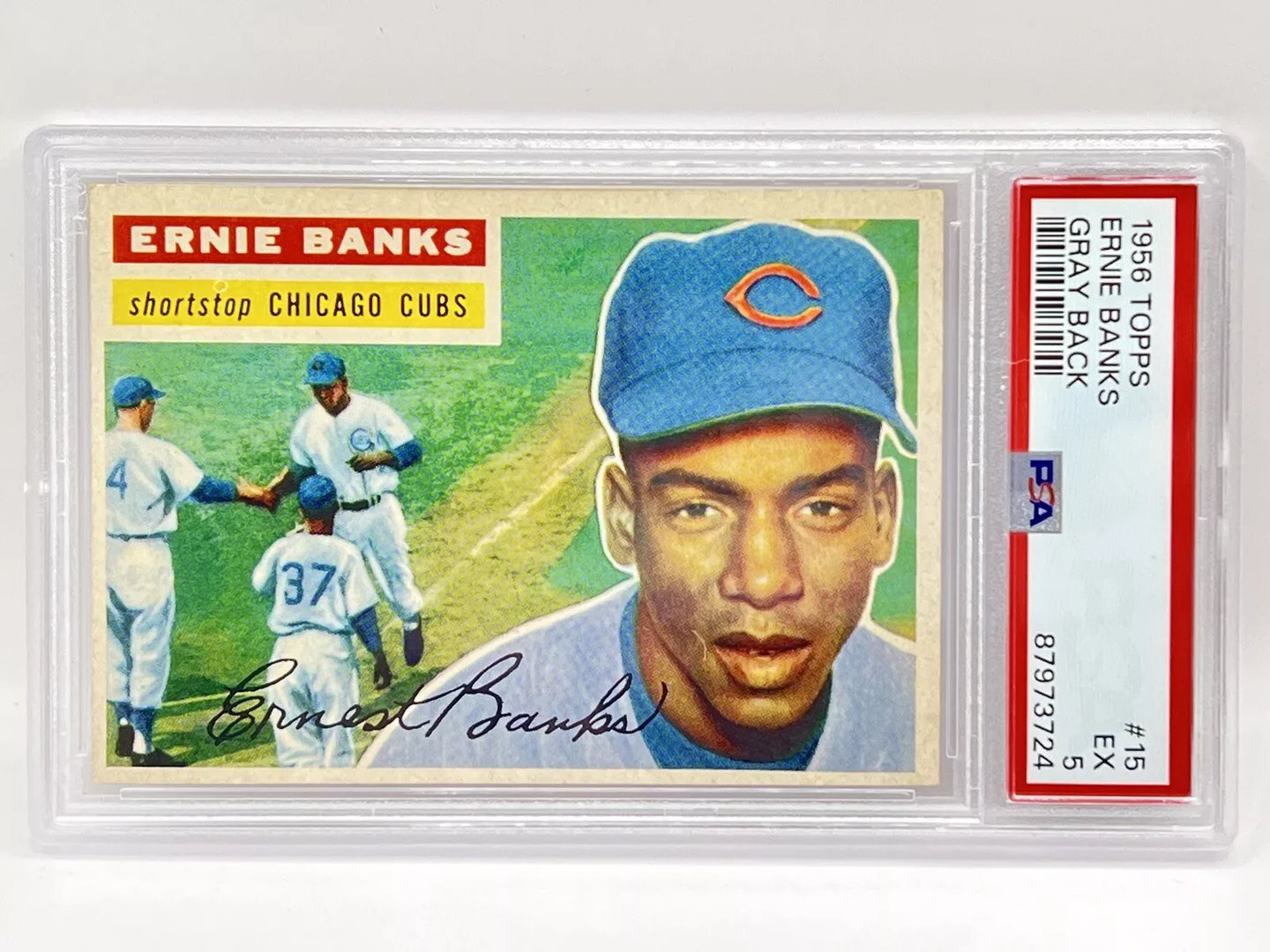 1956 Topps Ernie Banks Gray Back #15 PSA 5 Cubs